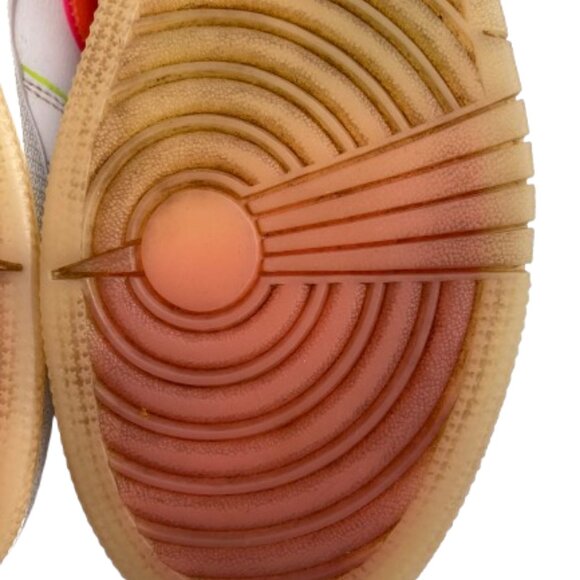 Nike Girls Air Jordan 1 Hightops Mid GS "Edge Glow" White with Neon Colors, 6Y - Picture 10 of 11